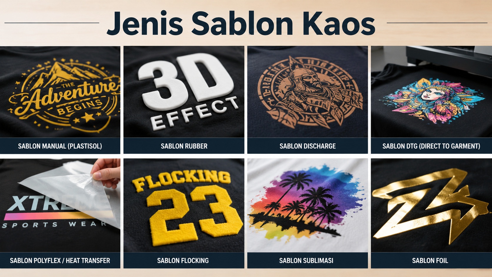 Jenis Sablon Kaos Terlengkap